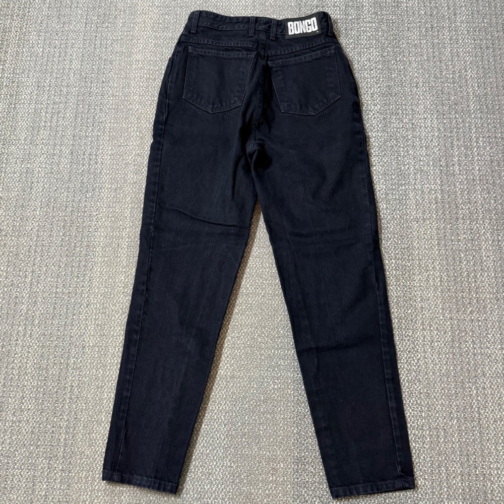 Vintage 90s Bongo Jeans High Rise Tapered Black USA Made Size 7 25x28